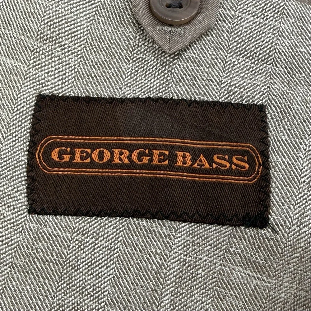 George Bass Loro Piana Blazer Men's 44R Summertime Wool Silk Linen 1/4 Lined